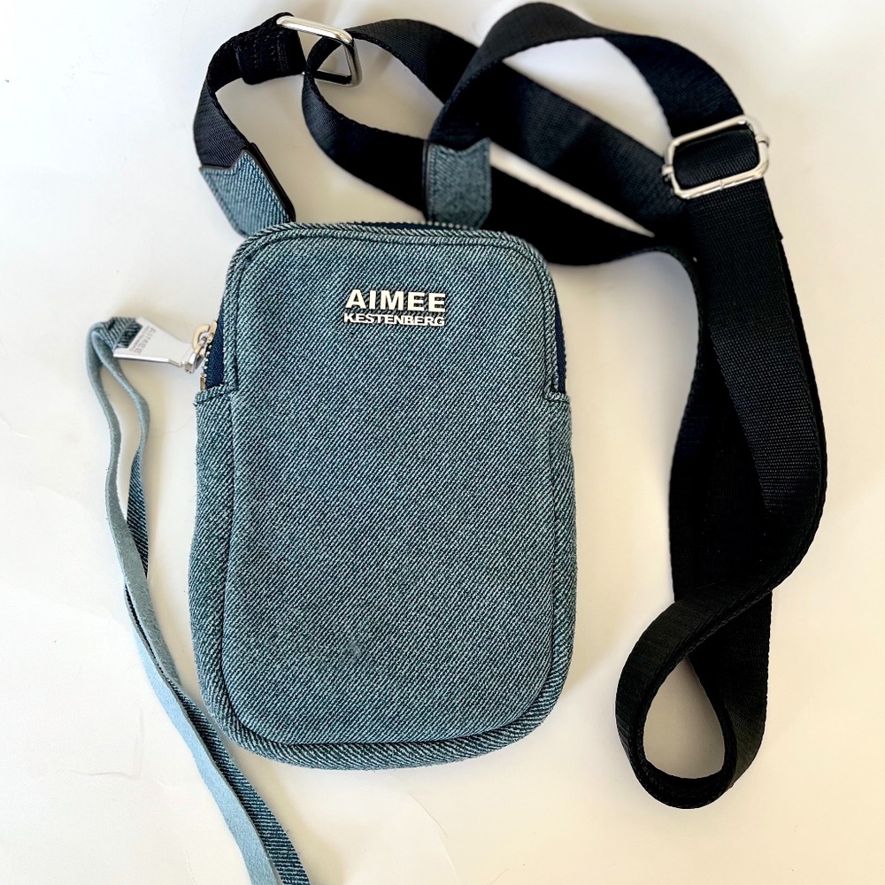 Aimee Kestenberg Denim Finished Leather Crossbody Bag